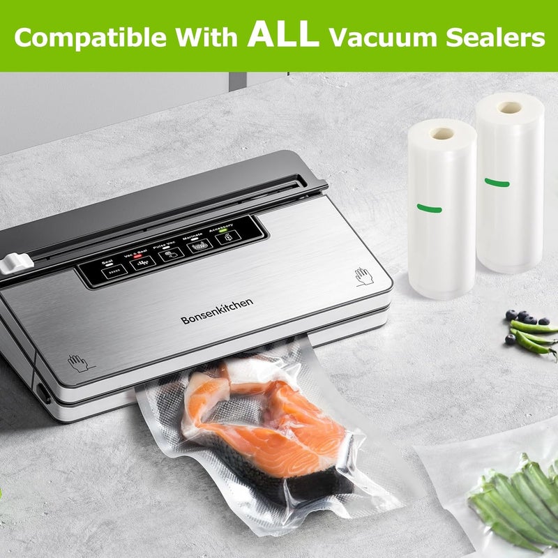 Bonsenkitchen Vacuum Sealer Bags Rolls, 8 in x 50 ft Rolls 2 pack Durable Food Sealer Bags, Commercial Grade, Heavy Duty, BPA Free, Seal a Meal, Great for Food Storage & Sous Vide Cooking, VB23 - Image 5